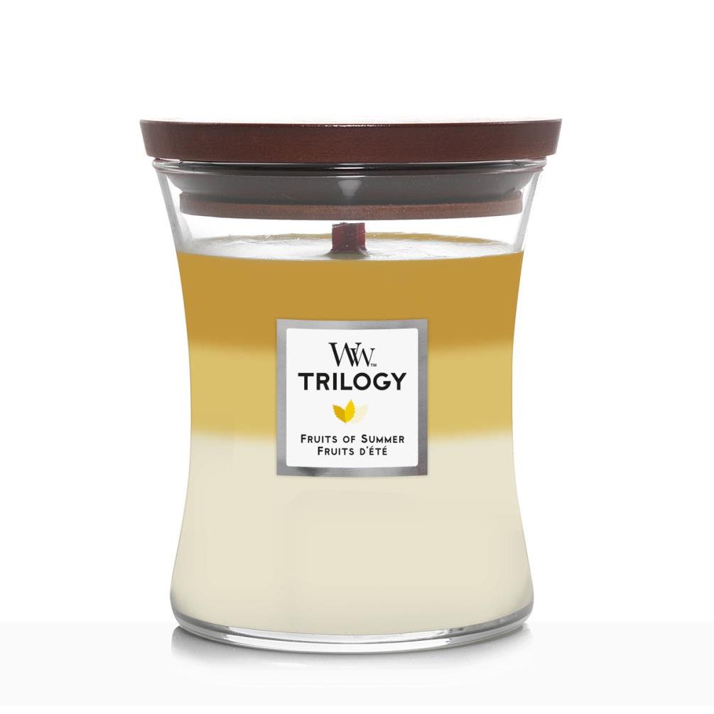 WoodWick Trilogy Fruits Of Summer Medium Hourglass Candle Extra Image 1